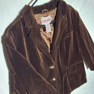 Vintage Velvet Blazer by Cassandra — Chocolate Brown